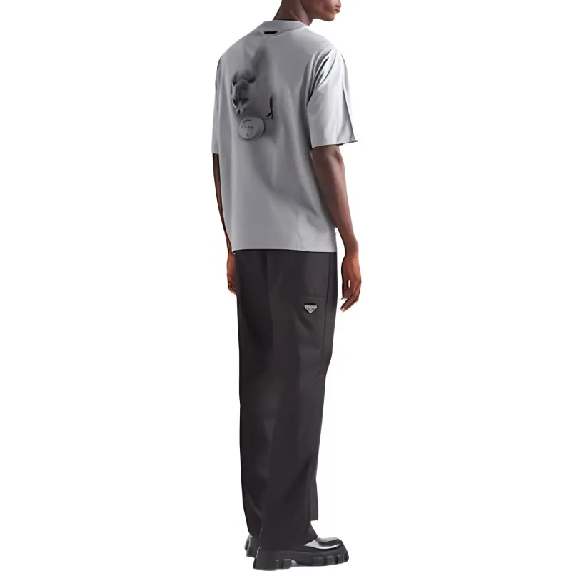 PRADA T-Shirts Men Gray-2