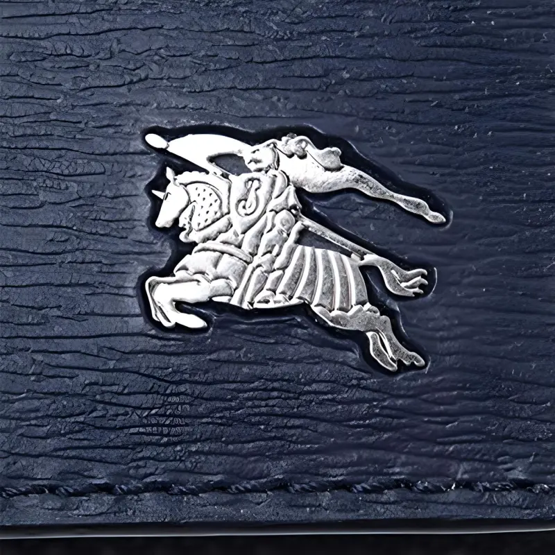 Burberry Cow Leather Business Card Holder Wallet Card Holder Unisex Dark Blue-4