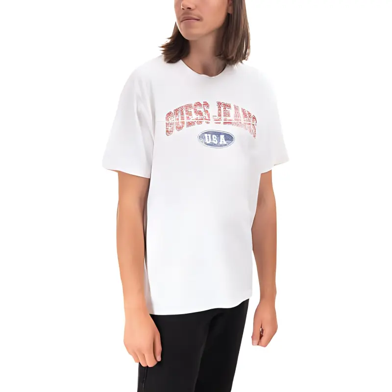 GUESS FW22 T Shirt Unisex White-2