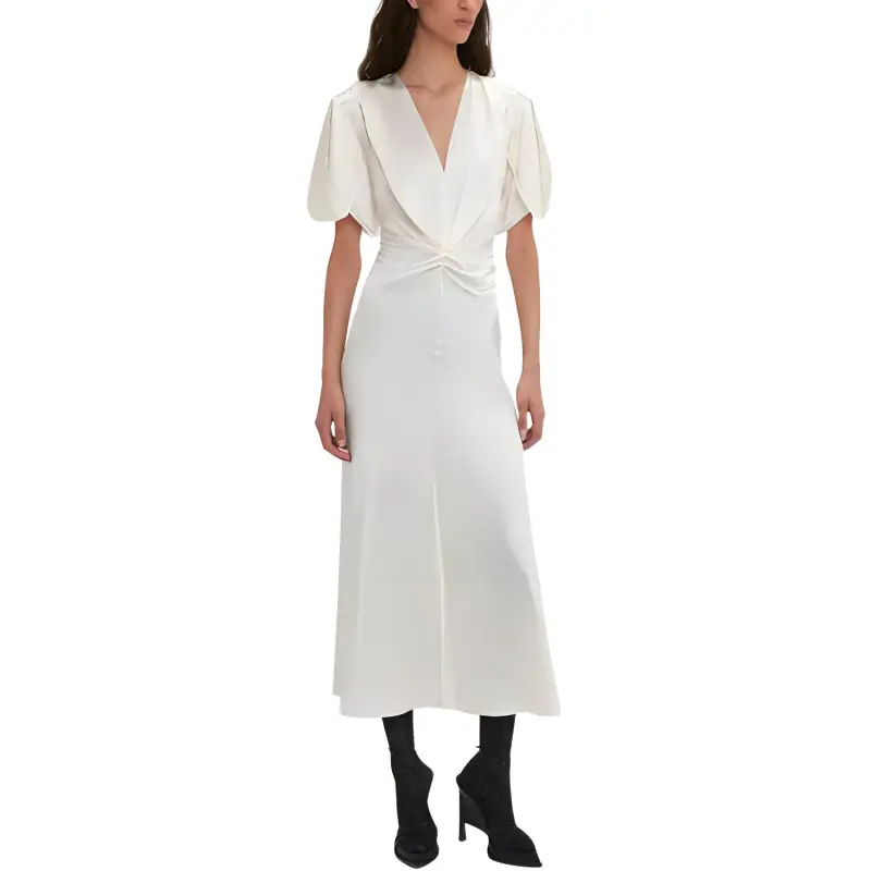 Victoria Beckham Gathered Midi Dress-1