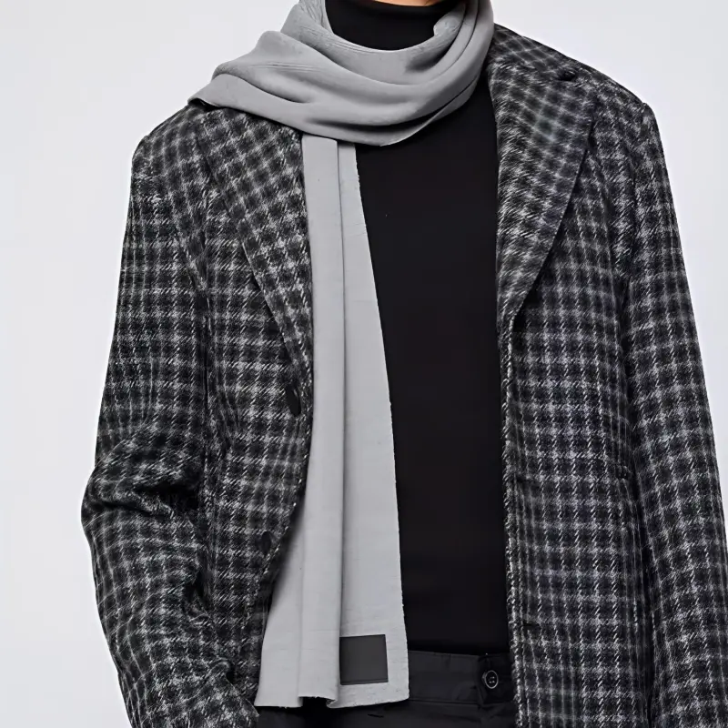 HUGO BOSS Knit Scarves Unisex Gray-2