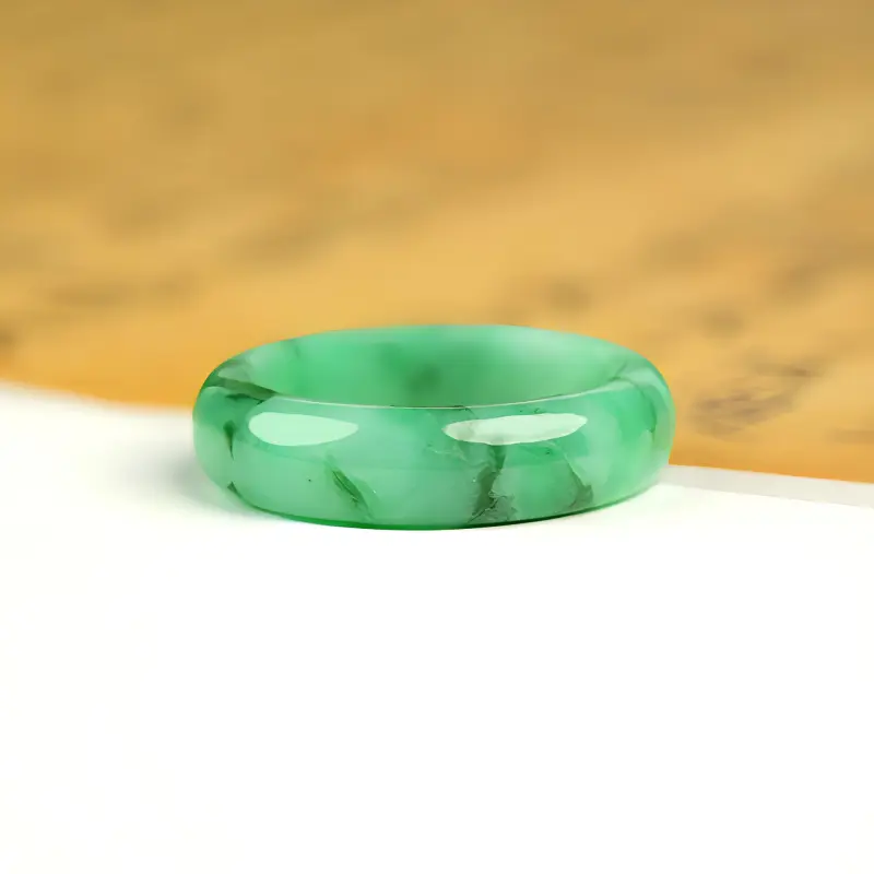 Clear Snow Glutinous Jade Jadeite Rings Unisex-1