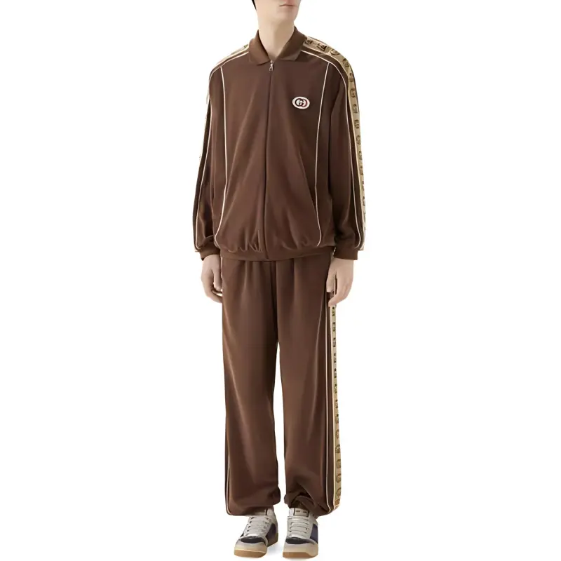 GUCCI Knitted Sweatpants Men's Brown-3