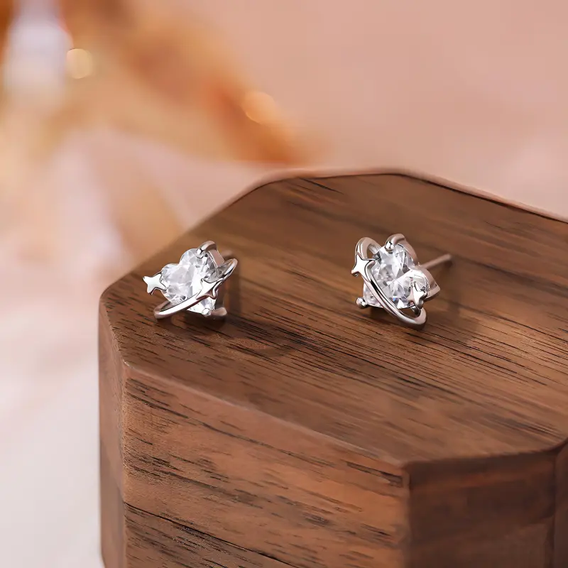 SINCE BEAUTY S999 Fine Silver Stud Earrings Women's Silver-1