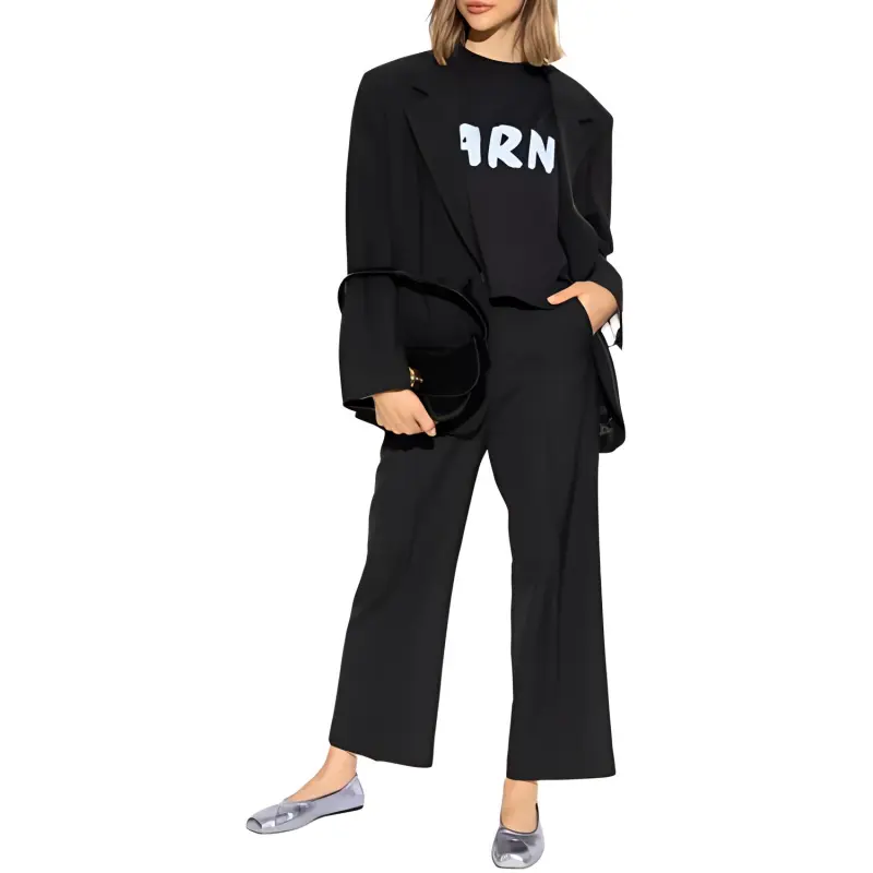 MARNI Logo Patch Single Breasted Blazer-1