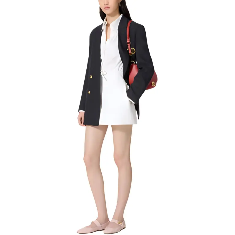 Valentino Belted Straight Hem Long-Sleeved Shirt Dress-3