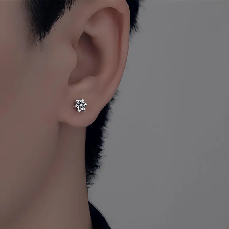 ZWU Silver Plated Cool And Stylish Stud Earrings Unisex-1