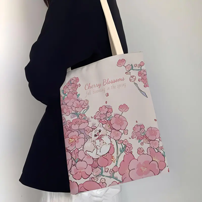 AOSONG Tech Cloth Shoulder Bag Large Size Medium Size Small Size Unisex Pink Bag-1