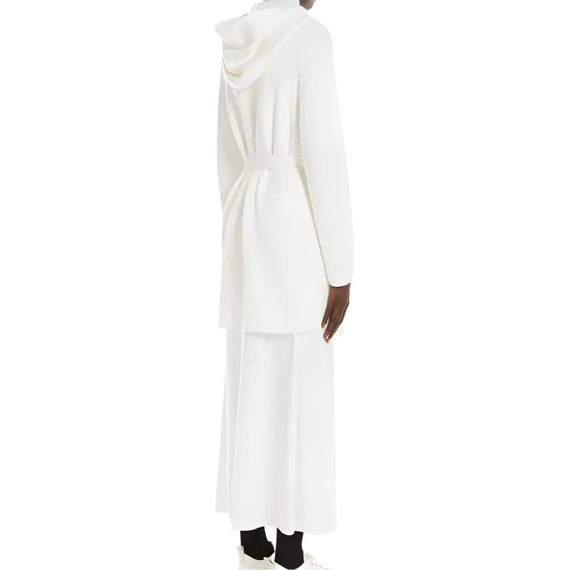 MaxMara Finezza Collection Wool Coat With Belt Coat Women's White-2