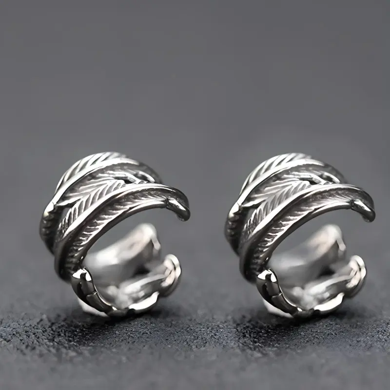 GUDUD Titanium Steel Clip-On Earrings Men's-3