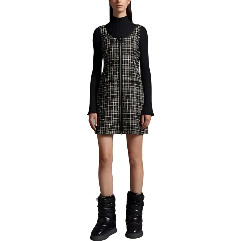 Moncler Long-Sleeved Dresses Women's Black-1