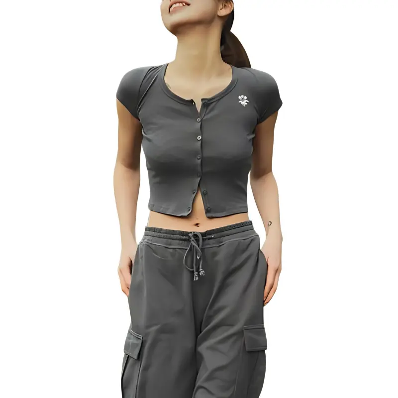 Hollister T-Shirt Women's Dark Gray-1