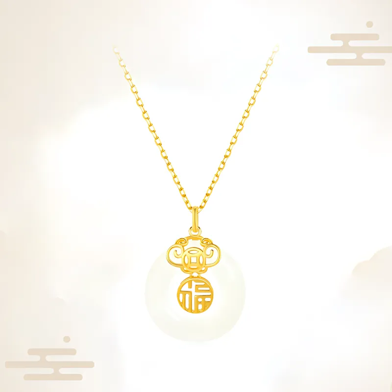 Chongqing Gold Store Chalcedony Necklaces Unisex-1