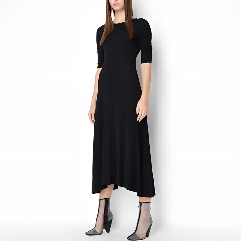 ARMANI EXCHANGE Short Sleeved Dresses Women's Black-2