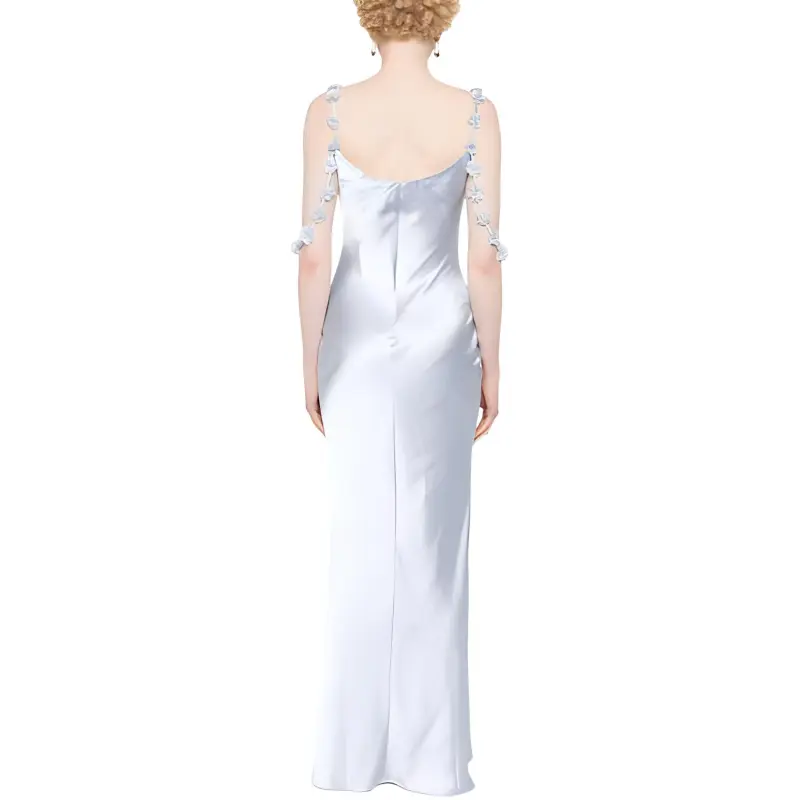 Self-portrait Floral-straps Satin Dress-2
