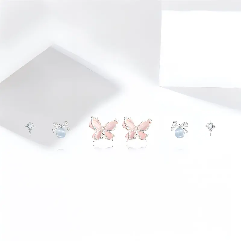 COPI Silver Needle Earrings Unisex-2