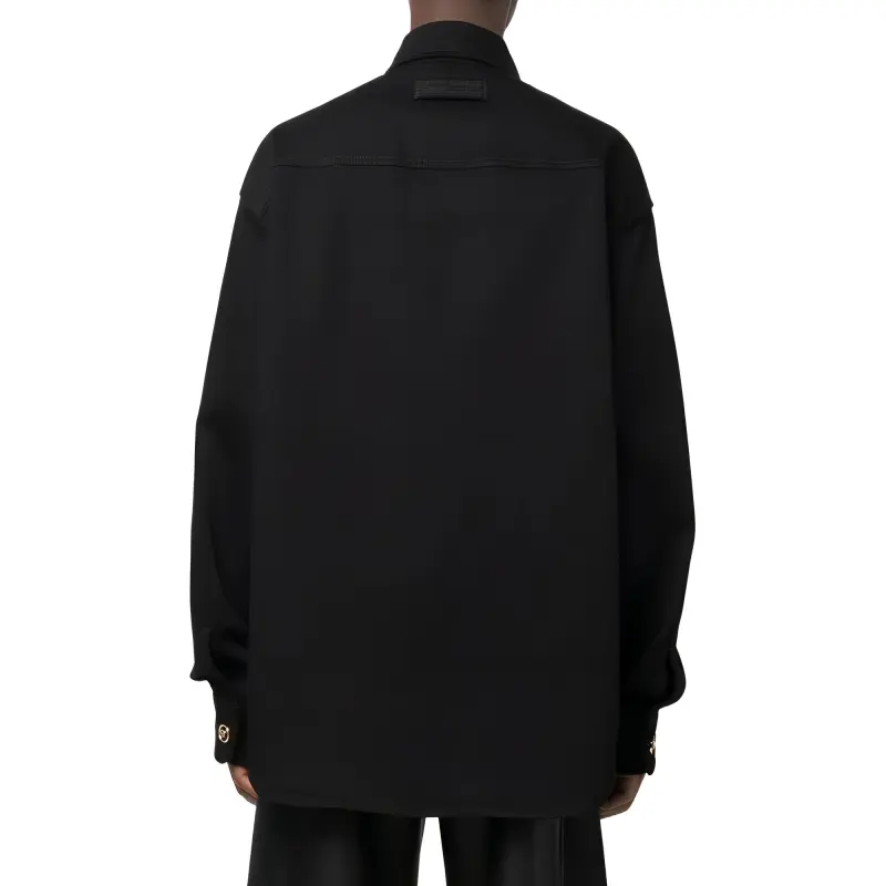 VERSACE Button-Up Long Sleeved Denim Jacket-3