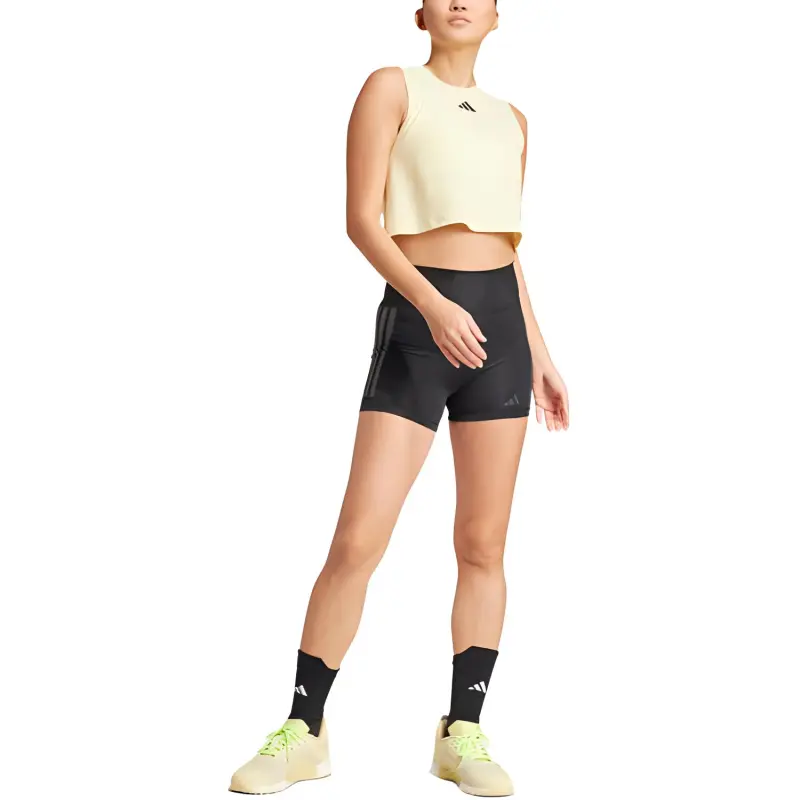 Adidas Women's Power 3 Stripes Boxy Tank Top Powder Yellow-3