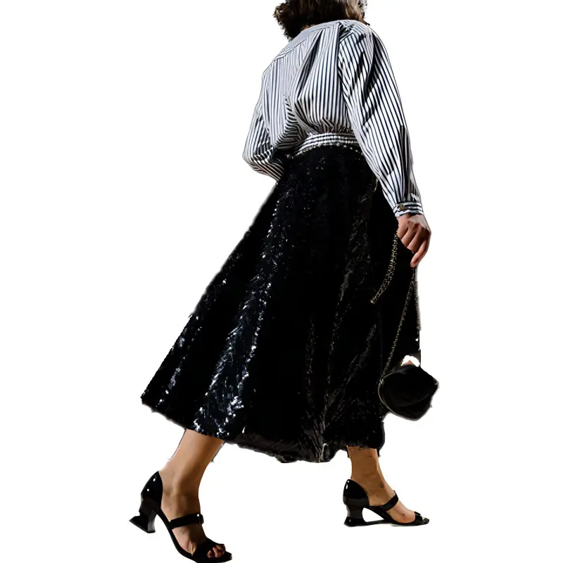 CHANEL Casual Long Skirts Women's Black-1