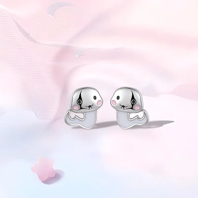 Inkopper 999 Fine Silver Stud Earrings Women's-2