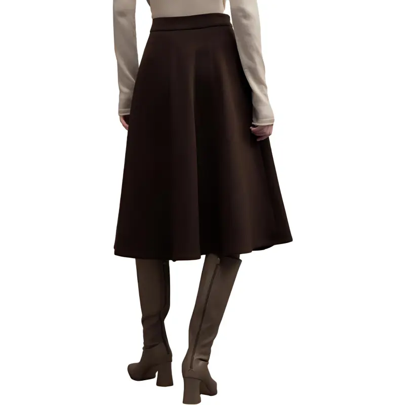 FINITY AW23 Casual Long Skirts Women's Coffee-3