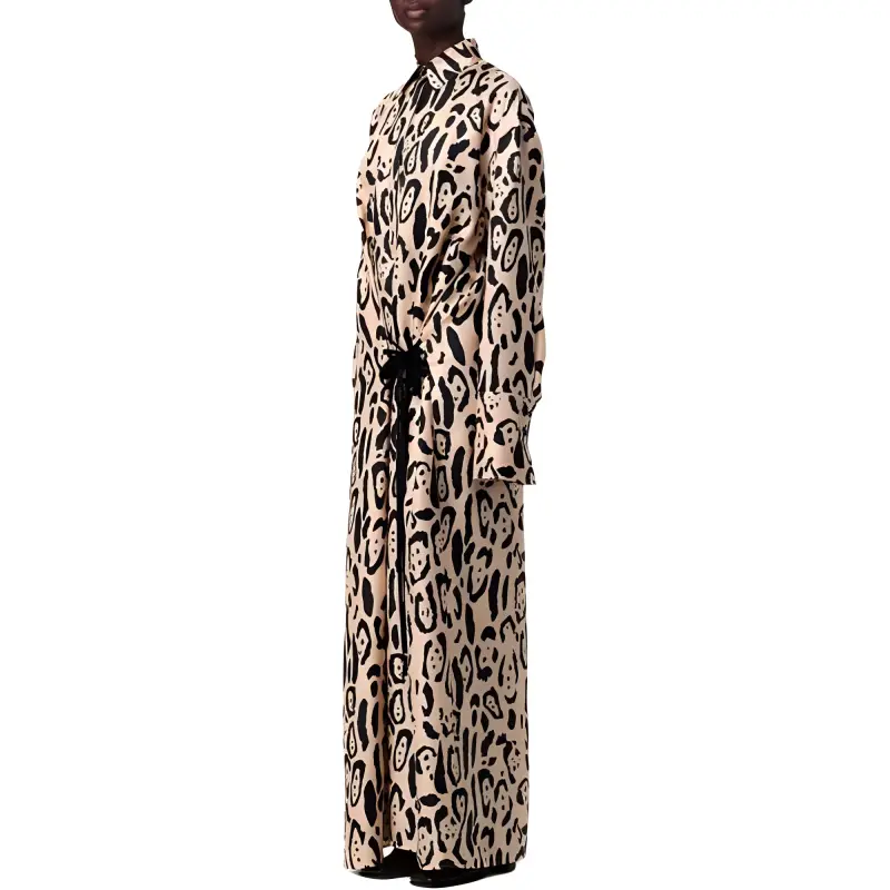 SportMax Astoria All Over Patterned Tie Waist Dress-2