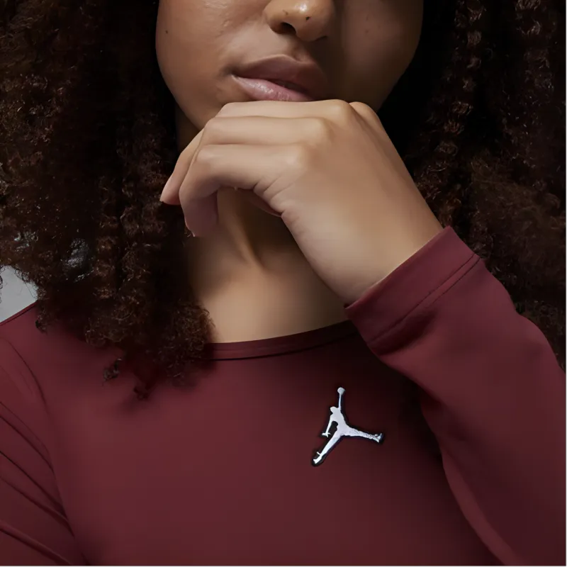 Jordan Flight Crop Tops Women's Peachwood Red-3