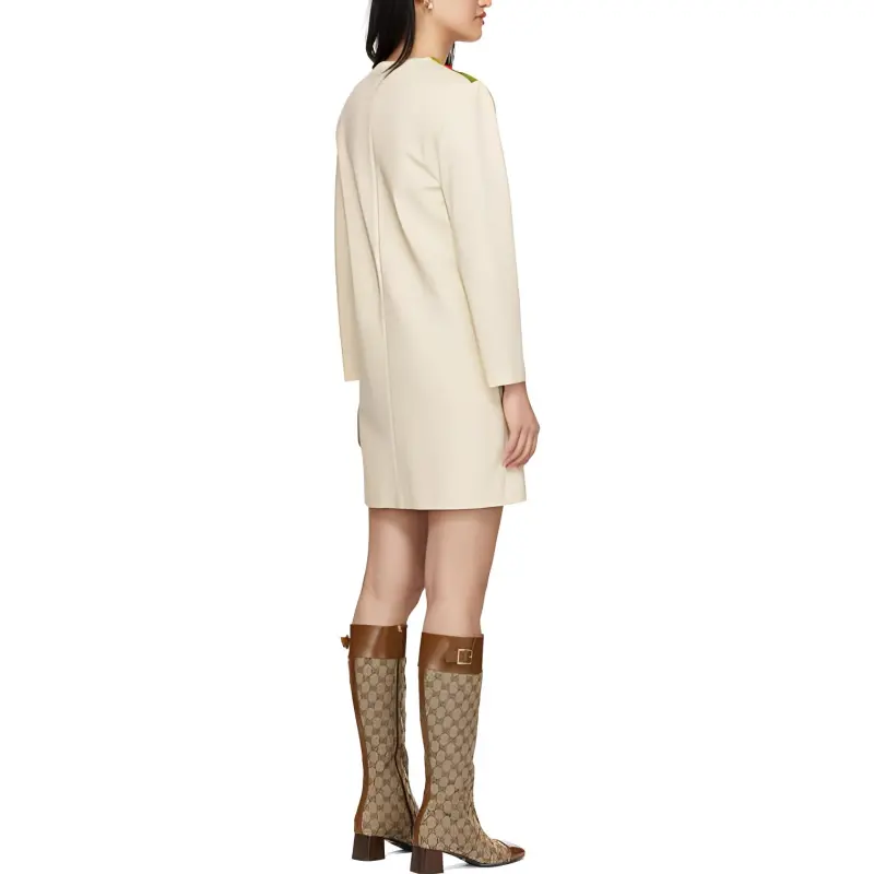 GUCCI Long Sleeved Dresses Women's Beige Yellow-2