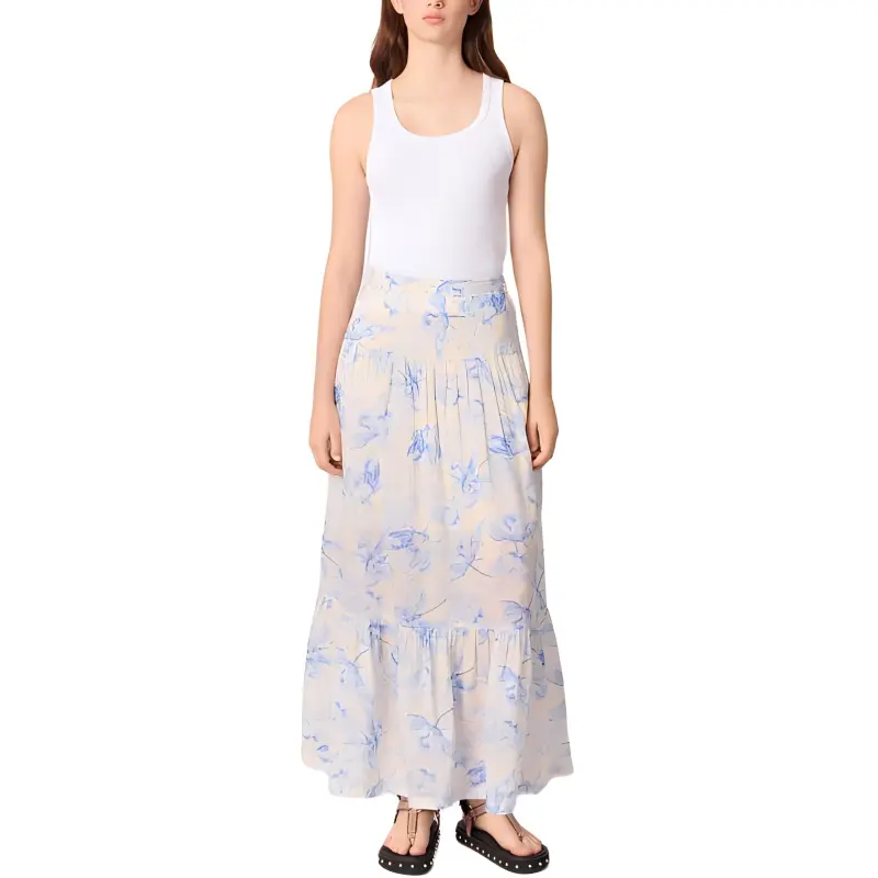 Maje Floral print Midi Skirt-1