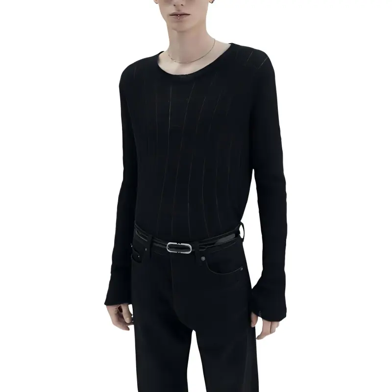 SAINT LAURENT Openwork Rib-knit Jumper-2
