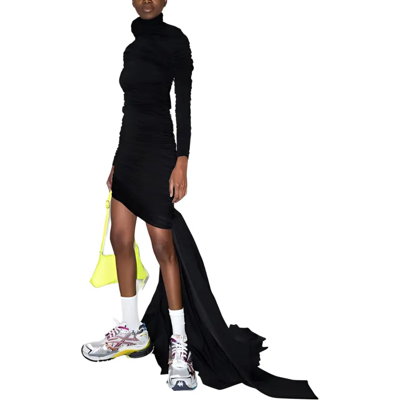 Balenciaga Twisted Knots Ruched Draped Dress-1