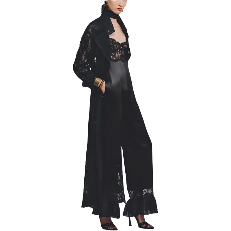 SAINT LAURENT Lace Detailed Sleeveless Jumpsuit-2