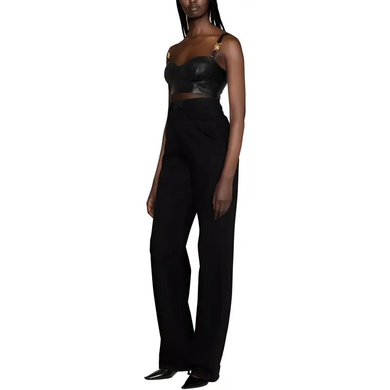 VERSACE Zipped Leather Top-3