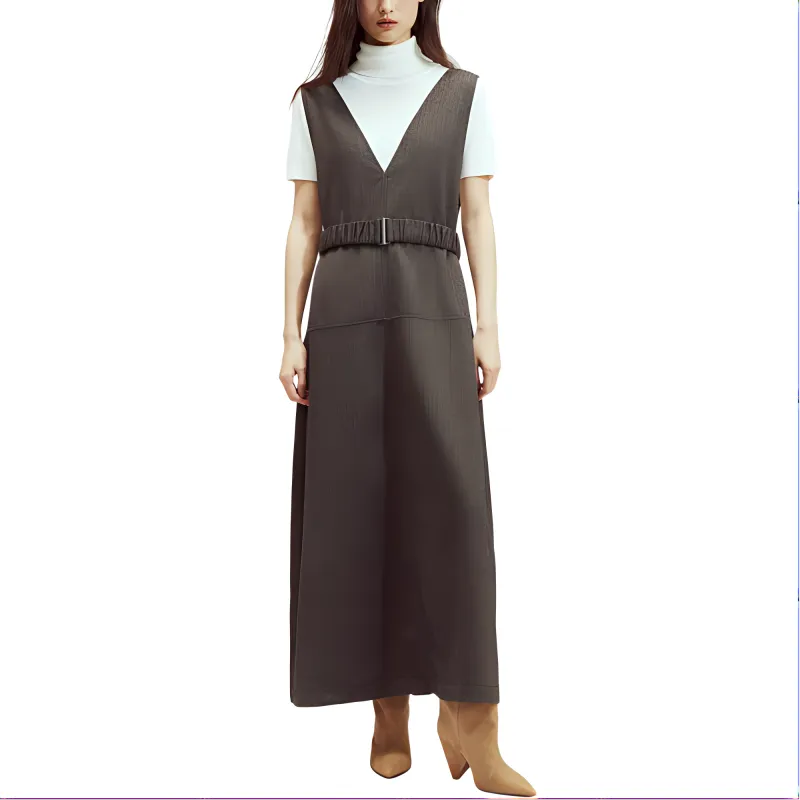 H&M Sleeveless Dress Women's Dark Brown-2