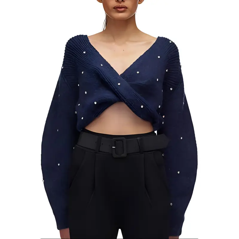 Self portrait Sweater Women's Navy Blue-1