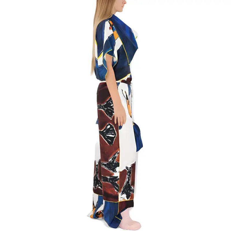 Burberry Graphic-print Silk Trousers-4