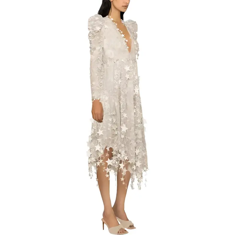 Zimmermann Long-Sleeved Dresses Women's Champagne-3