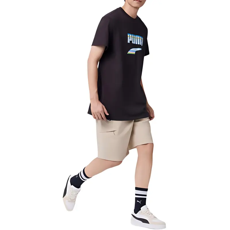 PUMA Downtown T Shirts Unisex Black-3
