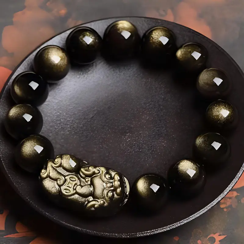 JUNWEN Obsidian Jade Bracelets Unisex-4