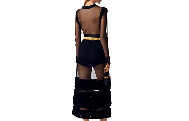 CHANEL SS23 Long-Sleeved Dresses Women's Black-1