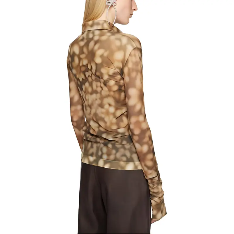Acne Studios SS24 Print Shirt Women's Dark Brown-1