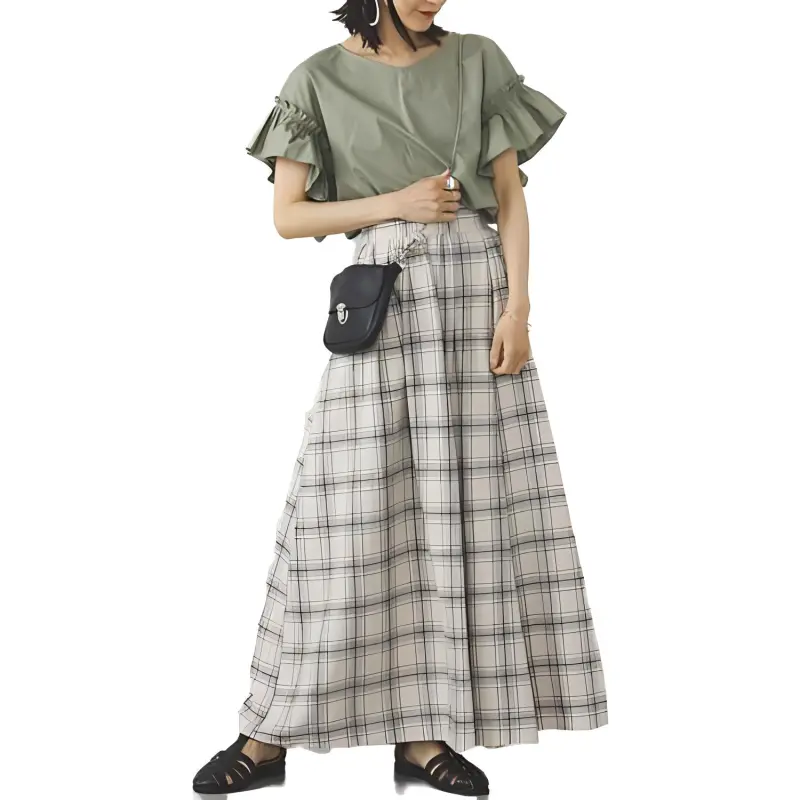 Beams Casual Long Skirts Women's White-1