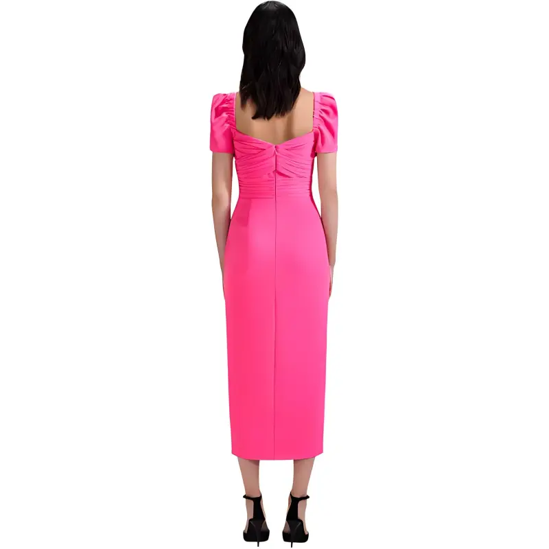 Self portrait Short Sleeved Dresses Women's Neon Pink-1