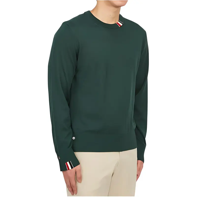 THOM BROWNE Rwb Stripe Detailed Crewneck Jumper-6