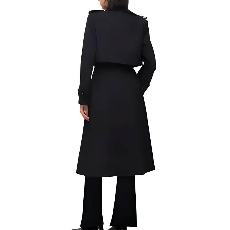 Yu Qianwen Trench Coat Women's Black-2