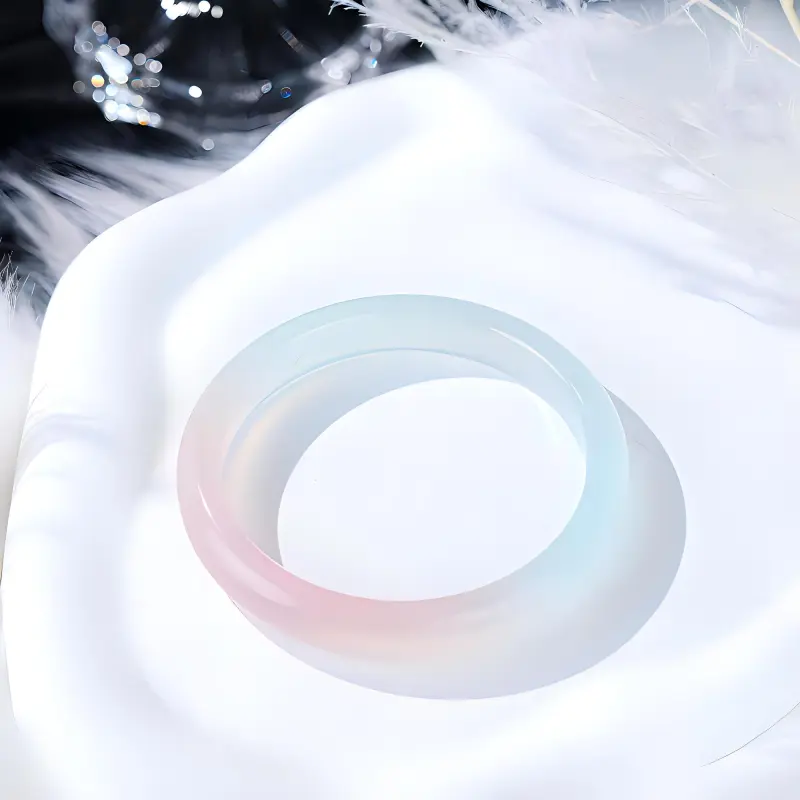 Clear Snow Chalcedony Bangles Women's-2