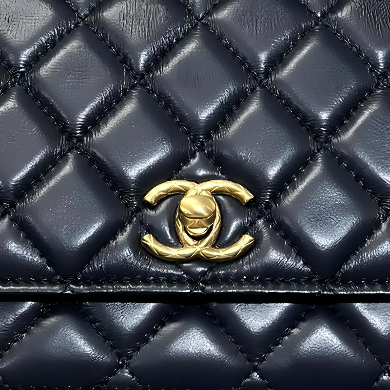 CHANEL Adjustable Strap Woc Navy Blue AP3043-1