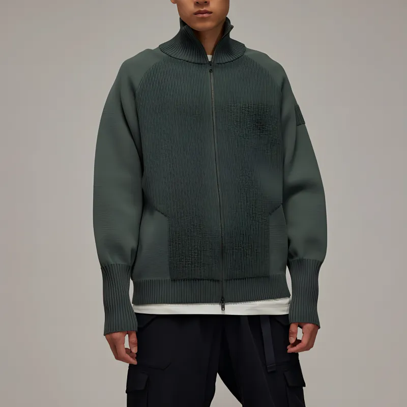 Adidas FUNNEL NECK KNIT SWEATER Unisex Gray Stone Green-1