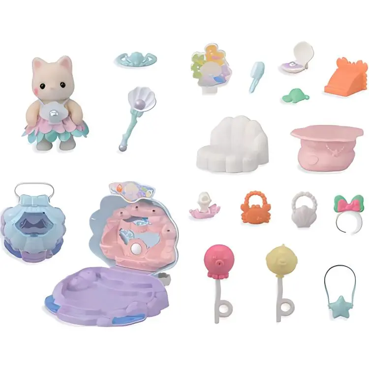 Sylvanian Families Underwater Kingdom Mermaid Shell Set Dolls Plush Doll Small Size High-2