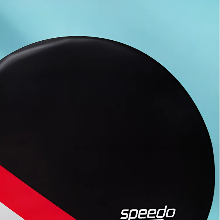 Speedo Swimming Caps Silicone Unisex Black Red White-4